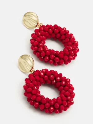 Pendientes Aro Cristal Rojo