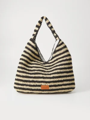 Bolso Hobo Rafia Rayas