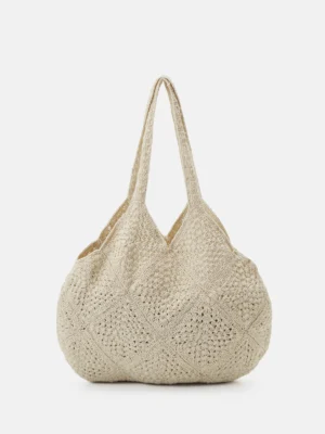 Bolso Tote Crochet Crema